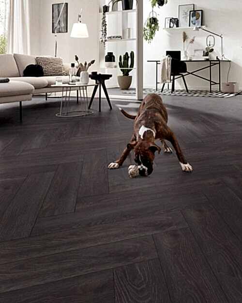 Kronotex Elba Oak Black Balıksırtı Laminat Parke